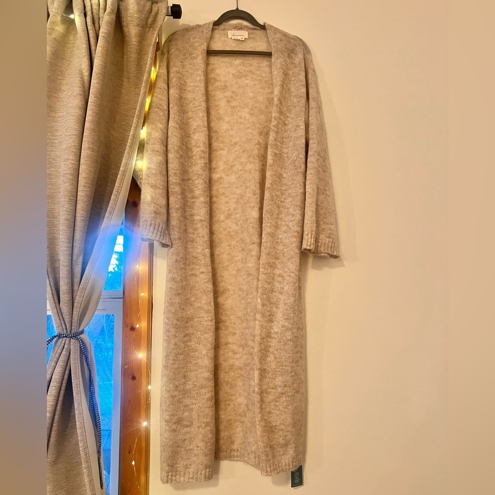 Anthropologie long Open-Front Cozy Cardigan  - Beige